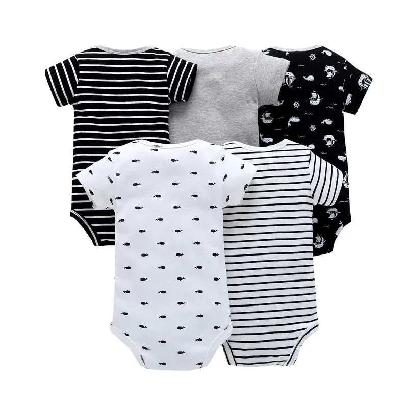 Летняя Новинка 5 шт. Комбинезон для новорожденных мальчиков с цветочным принтом и