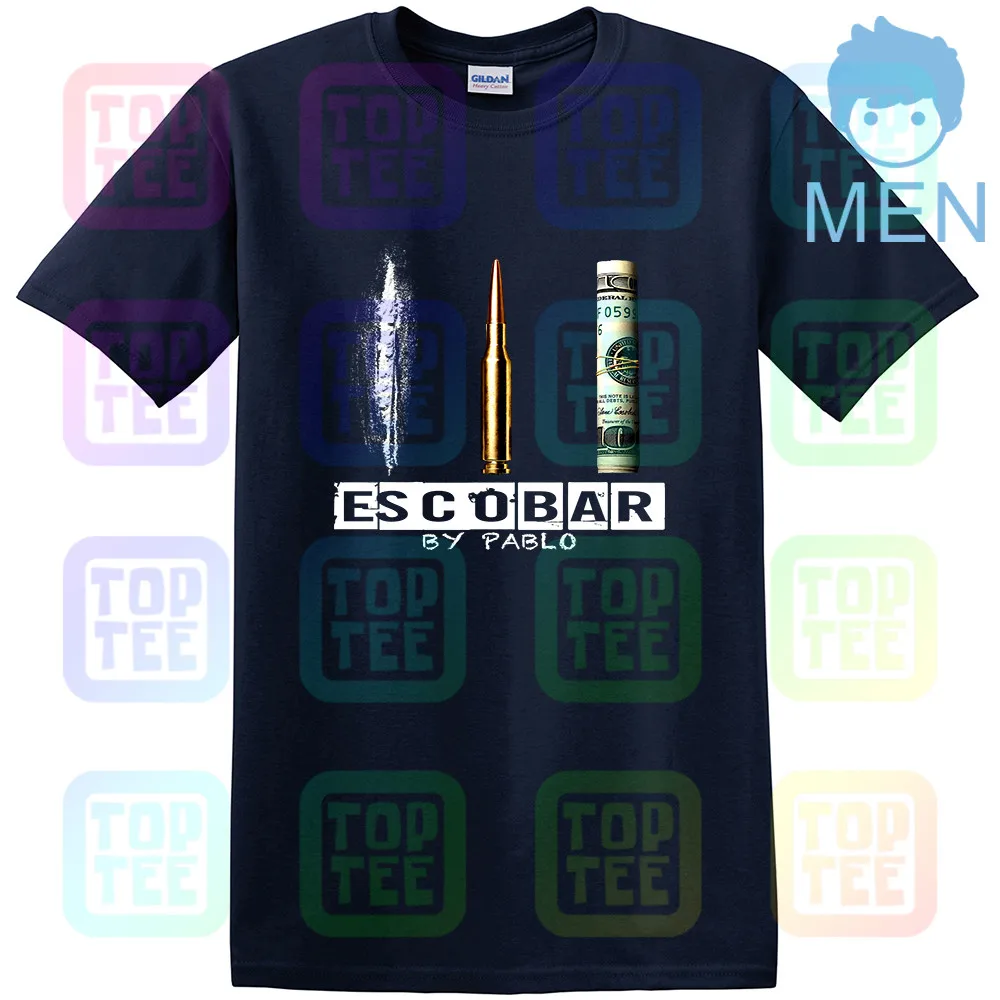 MEN-NAVY Escobar By Pablo футболка Narcos Inspired Drug Lord Tee Cartel Мужская и женская летняя одежда для взрослых Размер: S-3Xl - Цвет: MEN-NAVY