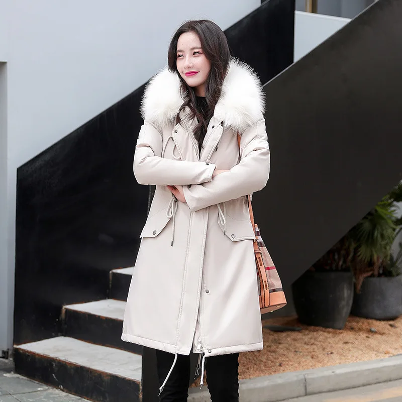 

Cotton-padded Clothes Women's 2019 New Style Winter Mid-length Korean-style down Jacket Cotton-padded Clothes Thick BF Parka Fas