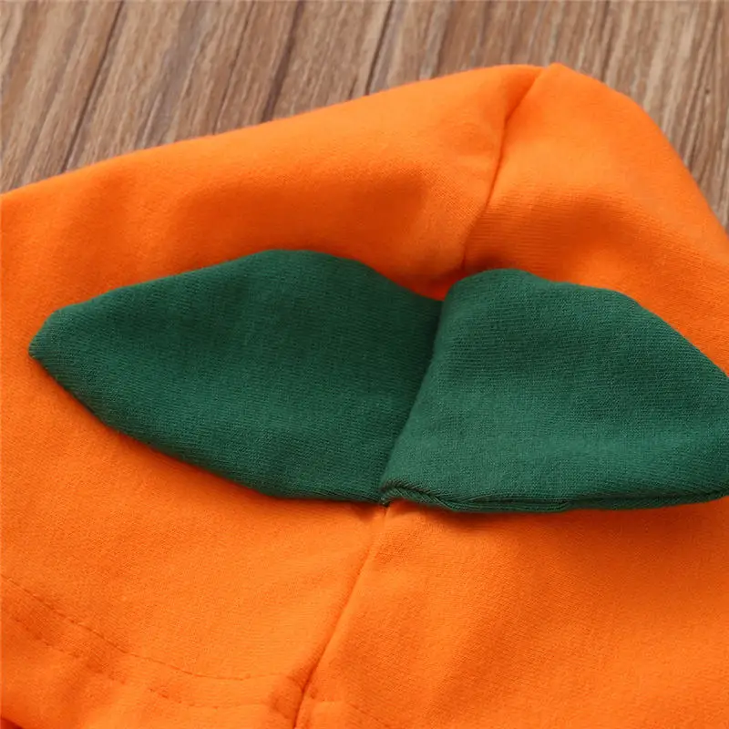 2020 Fashion Romper Costume Newborn Baby Girls boys Pumkin Print Halloween Hooded Romper Costume Orange