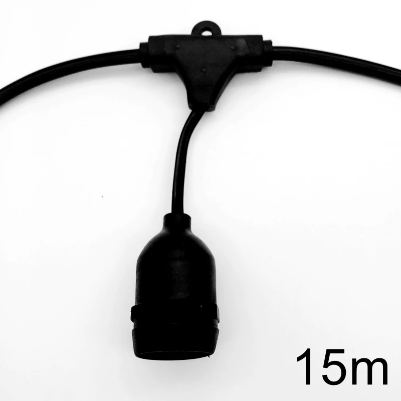 15m without bulb Светодиодный S14 гирлянды водонепроницаемый IP65 10 м/15 м теплый светодиодный Ретро лампа накаливания Эдисона уличное садовое патио праздничное освещение - Испускаемый цвет: 15m without bulb