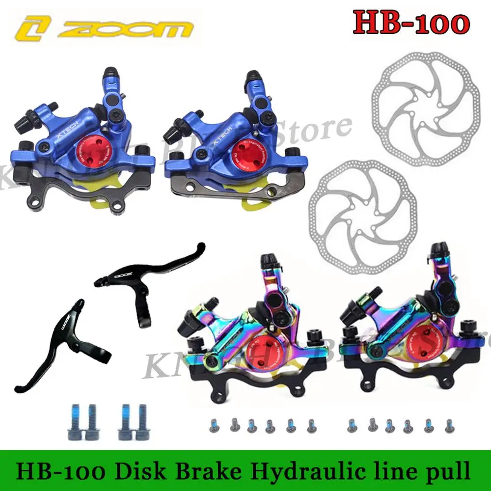 ZOOM HB-100 MTB велосипедный тормоз HB100 велосипедные тормоза суппорт w роторы запчасти для велосипеда гидравлический поршень двусторонний w v-тормоз рычаг