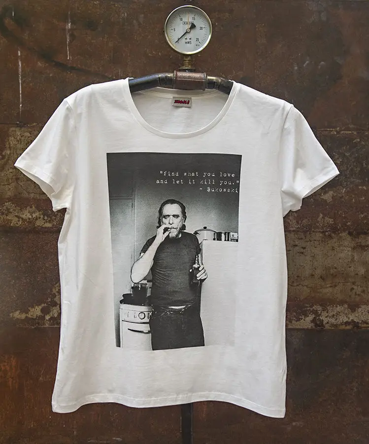 Мужская футболка из 100% хлопка с короткими рукавами Charles Bukowski | одежда
