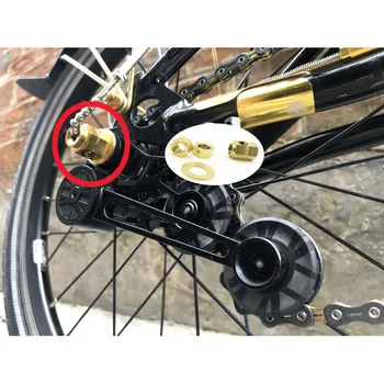 

Folding bicycle rear hub nut titanium alloy for brompton bike 3-6 speed rear wheel nut TI gold