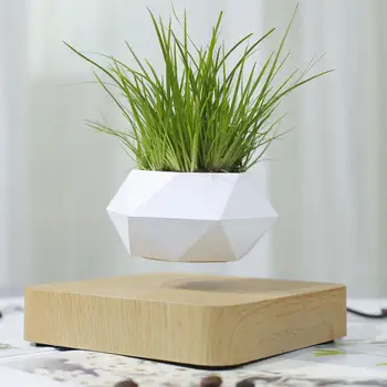 

Magnetic Floating Potted Rotation Flower Pot Planters Magnetic Suspension Floating Pot Potted Plant Desk Decor Home Potted