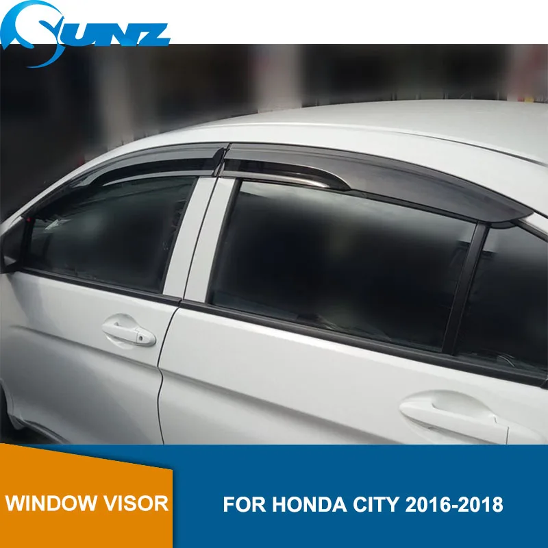 Черное Защитное стекло для HONDA City погодные защитные козырьки Солнцезащитные Тенты укрытия защита SUNZ