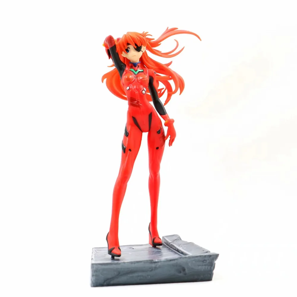 with box Haocaitoy Фигурки игрушки Asuka Langley Soryu спортивная одежда Аниме фигурки Evangelion Куклы Игрушки для коллекционирования подарок 23 см - Цвет: with box