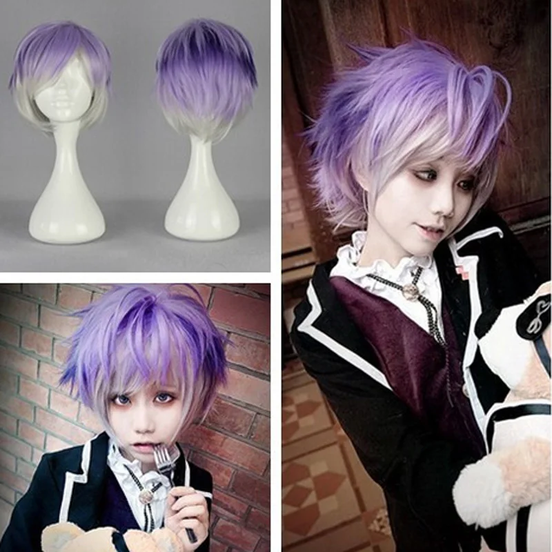 Fashion Synthetic 32cm Men Hairstyle Diabolik Lovers Kanato Sakamaki Cosplay Anime Wig