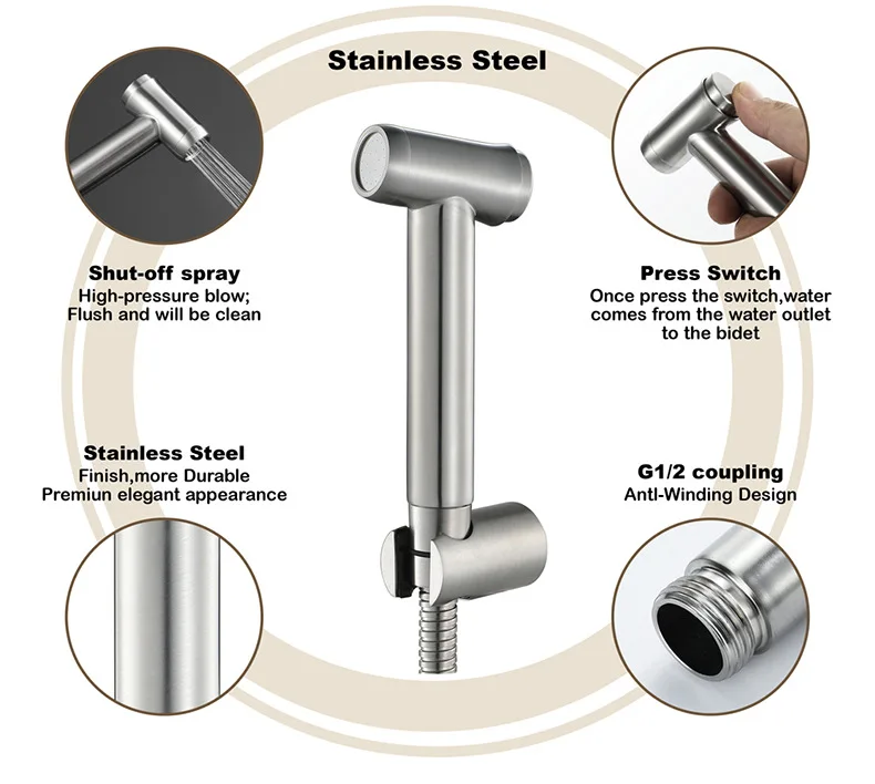 Набор распыляющих пистолетов из нержавеющей стали с щеткой отверстие-пресс тип распылитель с 1,5 м шланг напрямую от производителя продажи HI09043A