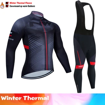 

2020 Northwave Winter Thermal Fleece Cycling Jersey Set Warmer Ropa Ciclismo Men Long Sleeve MTB Cycling Clothing Triathlon Suit