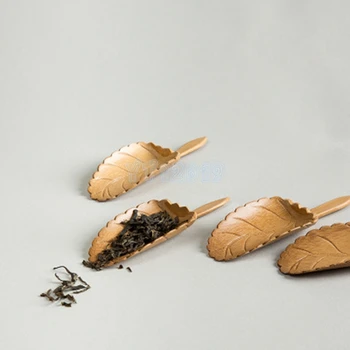 

10pcs/lot 13*4.5cm Leaf shape Handmade Carved Natual Bamboo Tea Scoops Kung Fu Tea Spoon