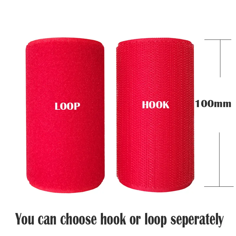 

25 meters 10CM Width Red No Adhesive Fastener Tape Hook And Loop Sewing Accessories Tape Sticker Strap Couture Strip Clothing