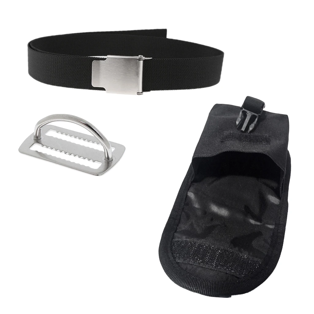 Snorkeling Weight Belt Pocket and 316 Stainless Steel 5cm Weight Belt Keeper with Heavy Duty Weight Belt 67inch Equip