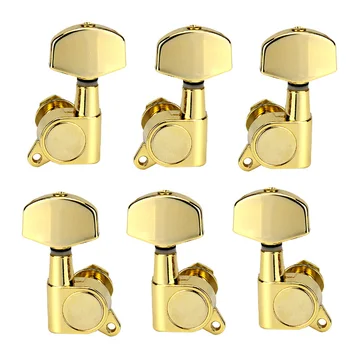 

HOT-A Set 6 Pcs Chrome Locked String Tuning Pegs Key Tuners Machine Heads for Acoustic Electric Guitar Lock Schaller Style