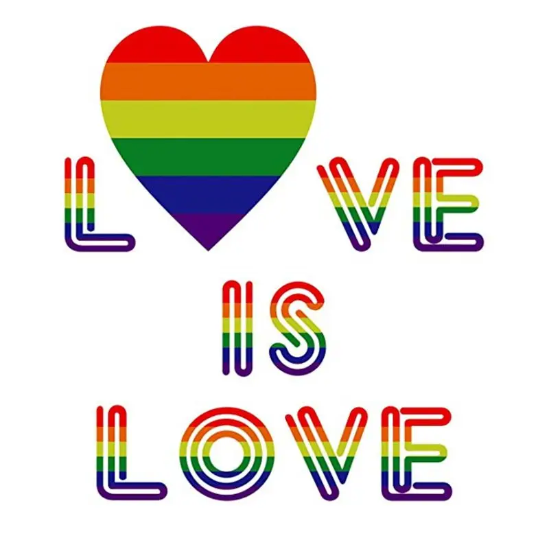 500 штук Веселые радужные наклейки на рулоне, поддержка ЛГБТ причин, в форме сердца(сердце