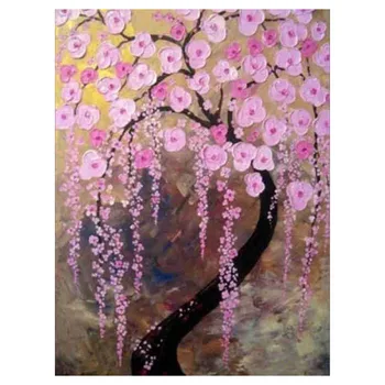

5D Diamond Painting Pink Flower Tree Pattern DIY Home Decoration Wall Hanging Diamond Mosaic