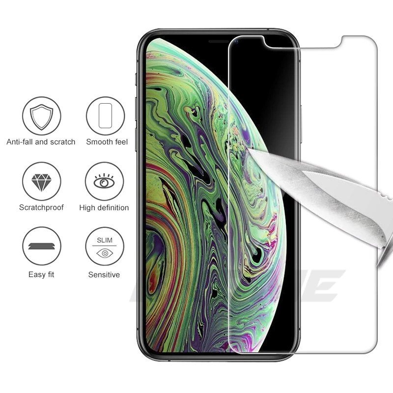 

For iPhone XS Max XR X Tempered Glass Phone Screen Protective Film For iphone XS 7 8 Plus XR Clear Full Cover Front Glass