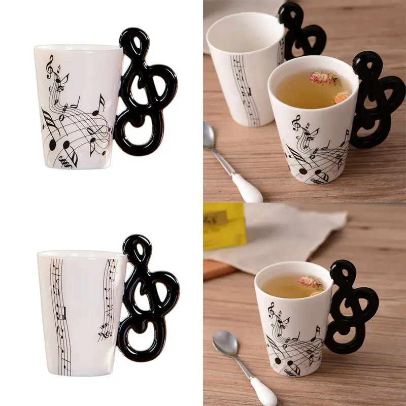 Креативная Новинка, керамическая чашка с ручкой, бесплатный спектр, чашка для кофе, молока, чая, индивидуальная кружка, уникальный музыкальный инструмент, Подарочная чашка