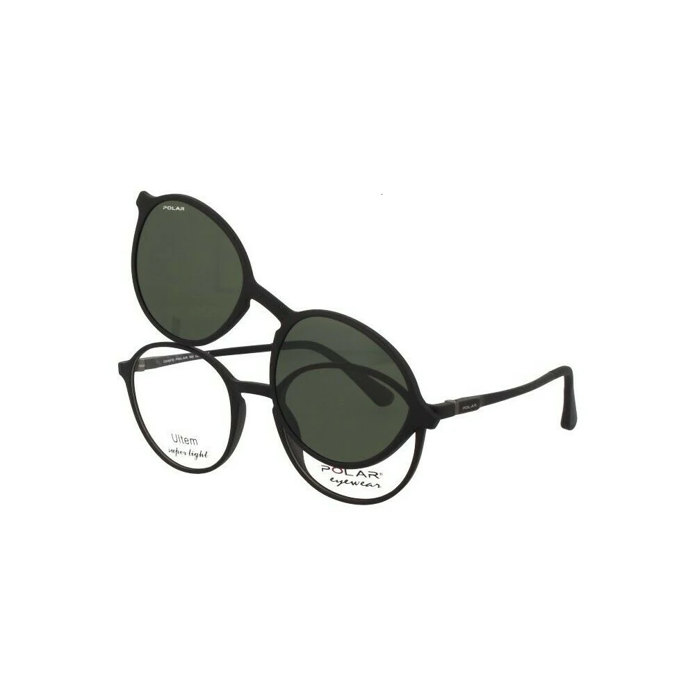 Gafa de vista POLAR 410 76 NEGRO MATE CON CLIP VERDE POLARIZADO