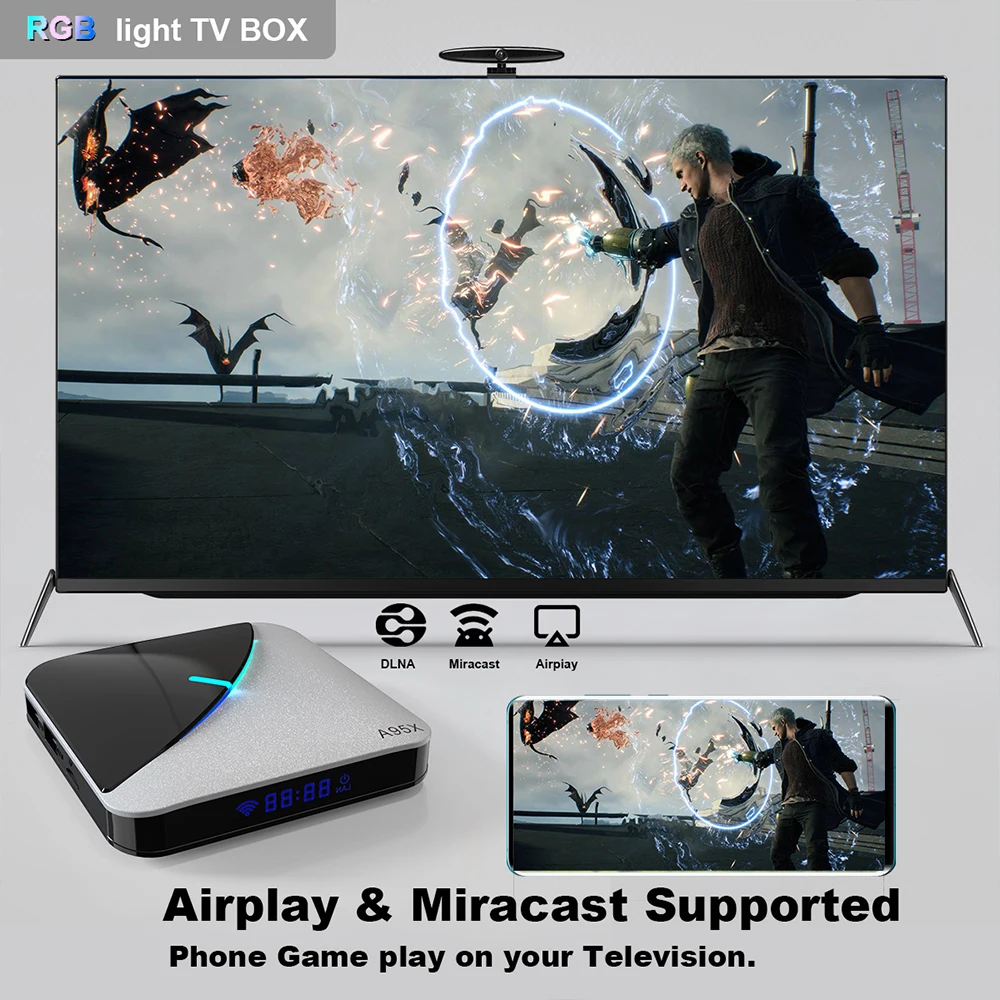 ТВ приставка LEMADO RGB Android 9,0 Amogic S905X3 4 Гб ОЗУ 64 Гб ПЗУ 4K 75fps Netflix Google голосовой помощник A95XF Android ТВ приставка 2G 16G