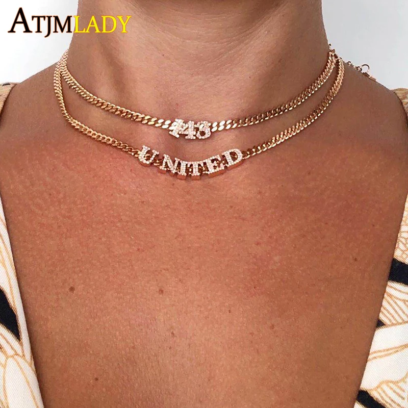 Bling CZ A To Z Initial Necklace Women 