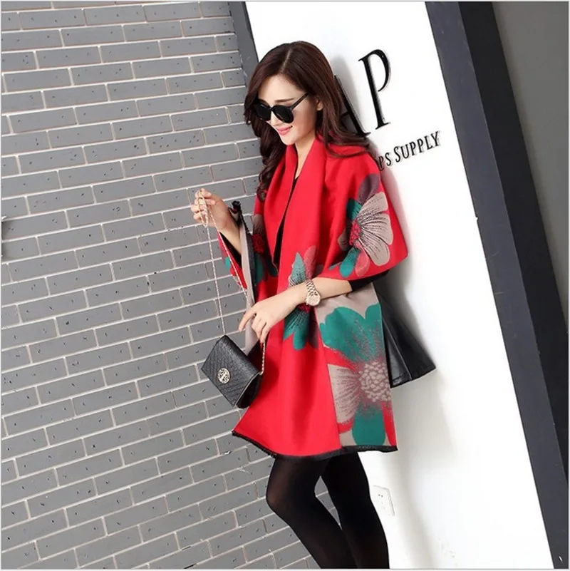 

Scarf Shawl New Korean Style Fashion Sunflower Thickened Warm Cashmere Scarf Women's Autumn and Winter Shawl