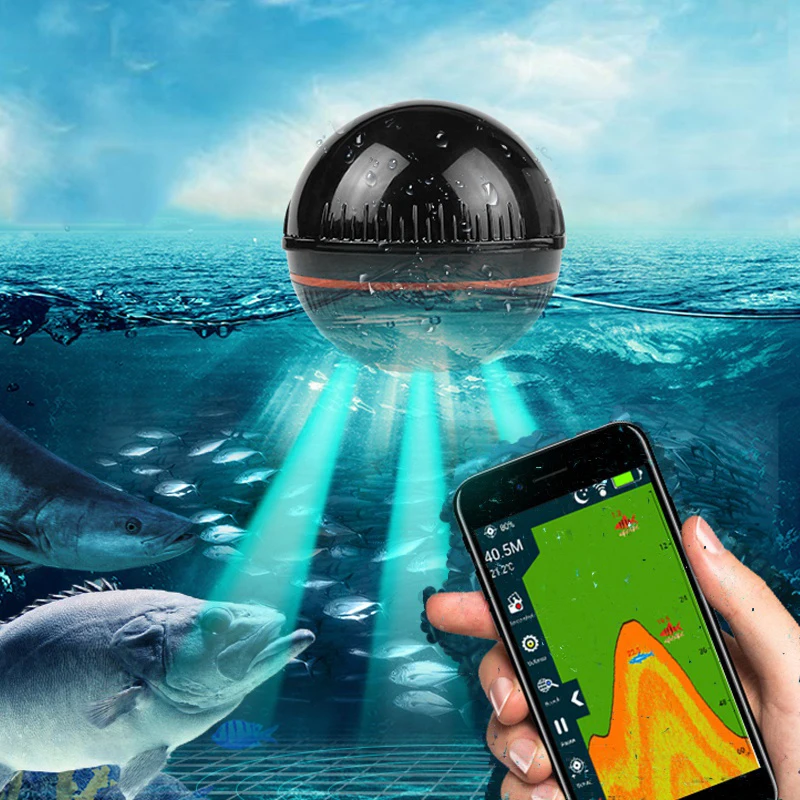Top !! Erchang XA02 Wireless Fish Finder Portable Echo-sounder Sonar For Fishing Support IOS Android Fishfinder Fishing