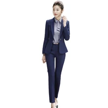 Female Elegant FormalI Style Business Ladies Uniform Pant Suits for Women Suits Office Sets 2 Pieces Trouser Plus Size Work Wear