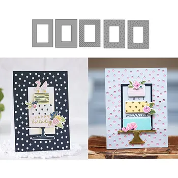 

JC Rectangle Frame Background Metal Cutting Dies DIY for Scrapbooking New Die Cut Card Make Stencil Craft Mold Mould Model Decor