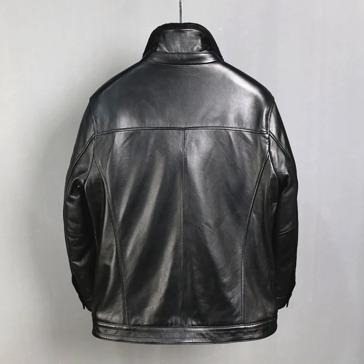 

Men's Sheepskin Coat Autumn Winter Genuine Jacket Men Plus Size Real Leather Jackets 2020 Veste Cuir Homme KJ4129