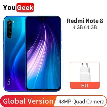 

Global Version Xiaomi Redmi Note 8 4GB 64GB Note8 Smartphone Snapdragon 665 Octa Core 48MP Quad Rear Camera 6.3" 4000mAh