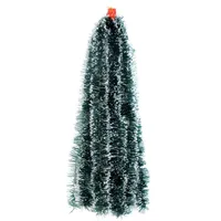 Decoración navideña colorida para Bar, guirnalda de cinta, adornos para árbol de Navidad, suministros para fiesta de oropel de caña verde oscuro blanco, 200cm