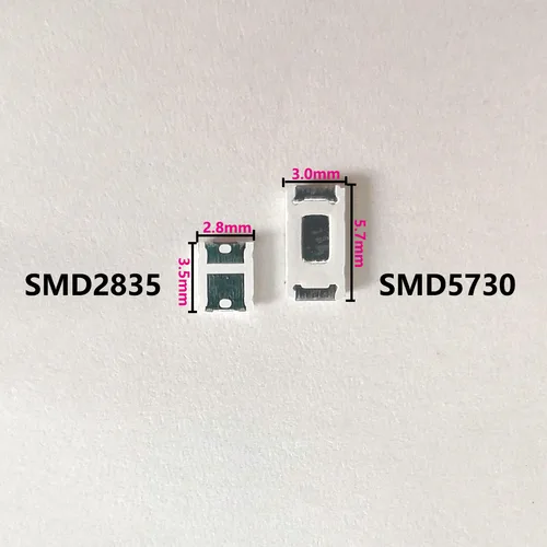 LED SMD 5730 또는 2835 구리 LED COB 칩 램프 비즈, LED 조명 인테리어 교체 부품, LED 원형 보드 전구, 0.5W, 100 개 3