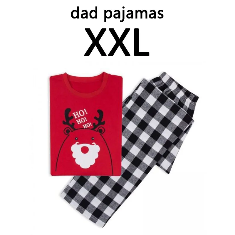 Зимние Семейные комплекты Рождественская Пижама комплект Для женщин Для мужчин пижамы для маленьких детей, мама, дочка, папа, сын, Ночной костюм футболка+ штаны - Цвет: men size XXL