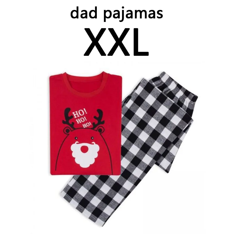 men size XXL Зимние Семейные комплекты Рождественская Пижама комплект Для женщин Для мужчин пижамы для маленьких детей, мама, дочка, папа, сын, Ночной костюм футболка+ штаны - Цвет: men size XXL