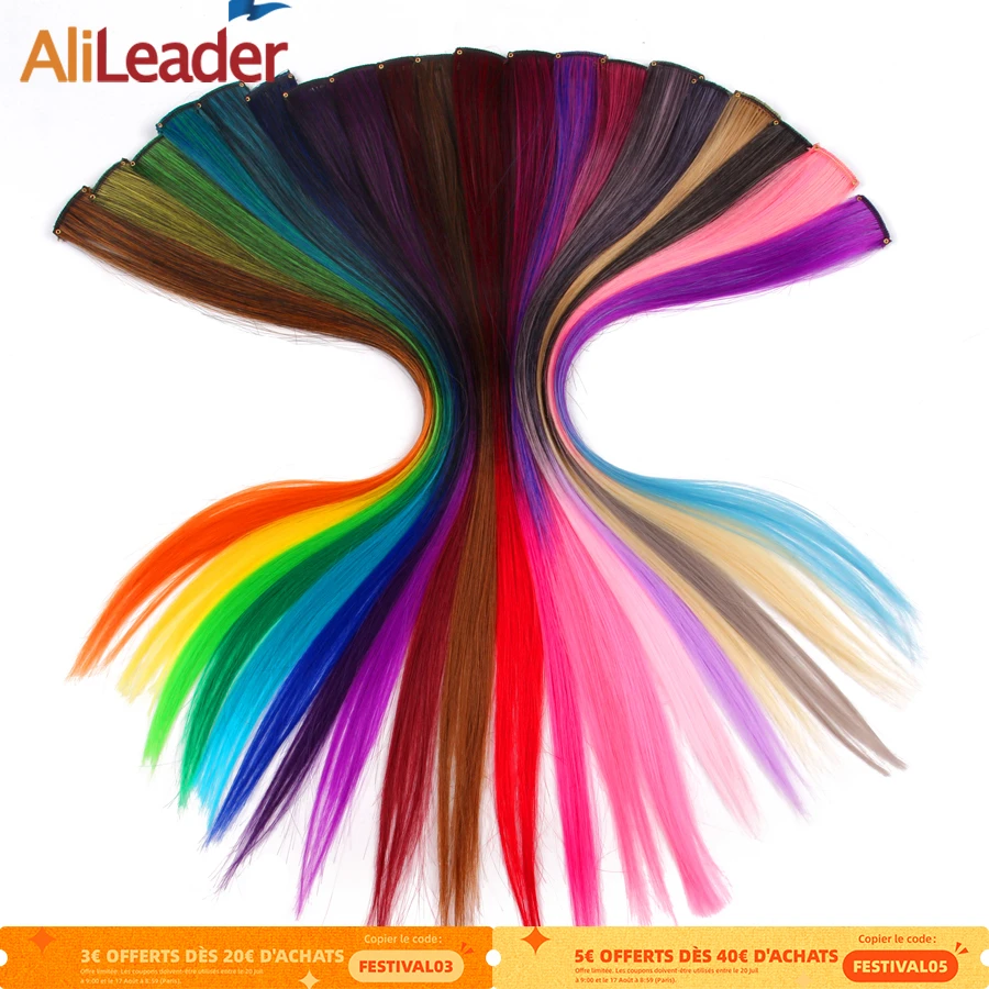 Alileader でワンピース 50 センチメートル インチロングオンブルワンピース合成ストレート偽毛延長牽引トーンピンクパープルブルー Clip In Hair Clip In Hair Extensionsclip Ins Aliexpress