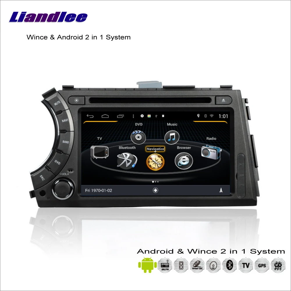 Мультимедийная стереосистема Liandlee Android для SSangYong Actyon / Kyron 2005 ~ 2013 S160 радио BT CD DVD