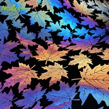 45 см* 150 см цветная отражающая ткань печатная ткань светящаяся красочная Волшебная Кленовая ткань с листьями светоотражающая ткань