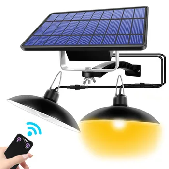 

Waterproof Double Head Solar Pendant Outdoor Indoor Solar Lamp With Line Warm White/White Lighting For Camping Home Garden Yard