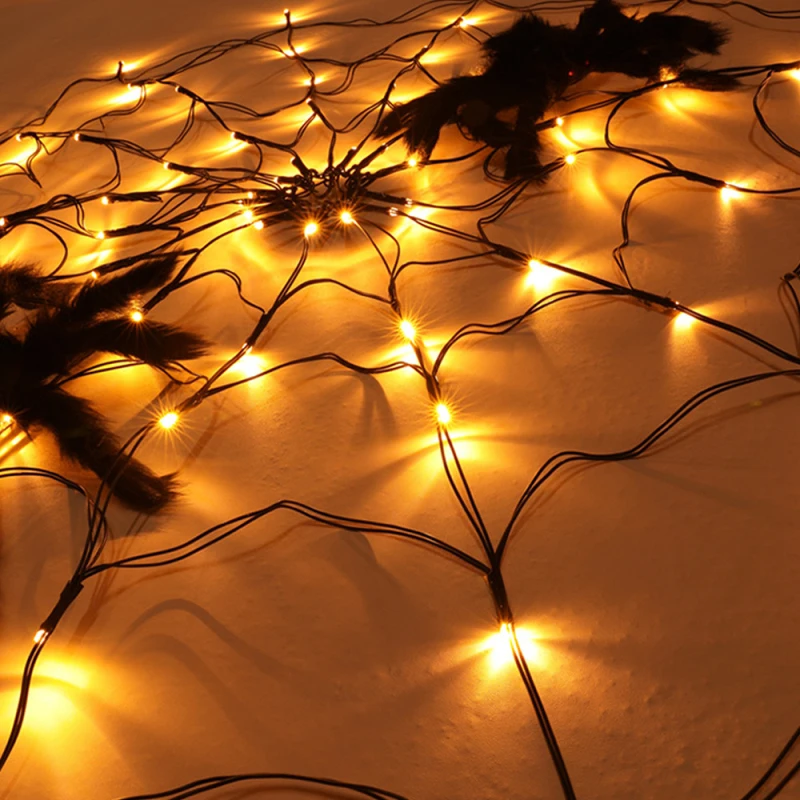 Iluminação à Prova Luz com Controle Halloween Aranha String Remoto Decoração Net Ddiy Água Faça Você Mesmo Pendurado Horror Party Led Web 8 dia das bruxas, teia de aranha com