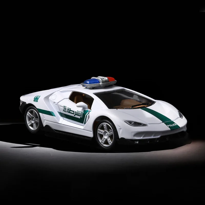Горячая Распродажа детская откидная машина полицейская Автомобильная игрушка модель автомобиля из сплава модель двойной двери украшения торта и украшения для мальчика