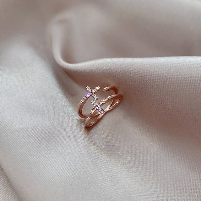 Sexy Zircon Open Rings For Women Trend Heart Pearl Wedding Party Adjustable Ring Girls Elegant Jewelry Gifts