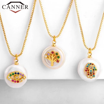 

INS Mini Animal Chain Necklace Europe and America Fashion micro-inlaid Zircon Natural Baroque Pearl Pendant Necklace for Women
