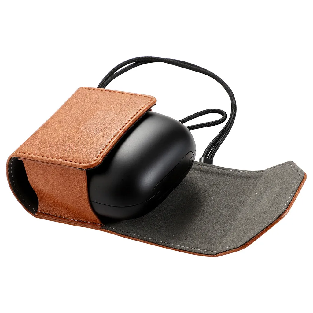 VOBERRY Protective Case Cover Leather Scratch Shock Resistant For Beat S Powerbeats Pro Haute Custom Leather - Цвет: BW