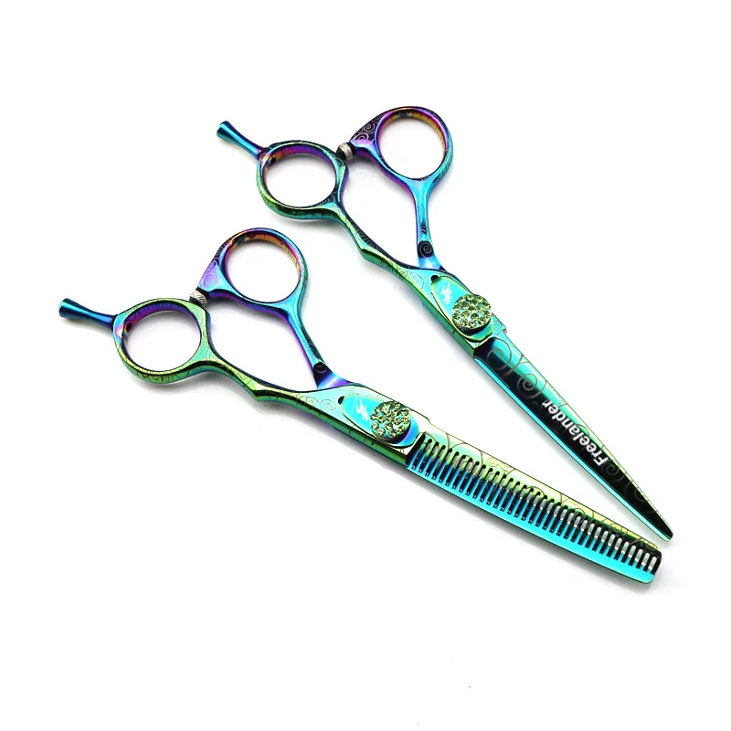 

Green pattern Damascus Hairdressing Scissors Stainless Barber Scissors Stylist Thinning Shears Hair Cutting Shears Hair Scissors