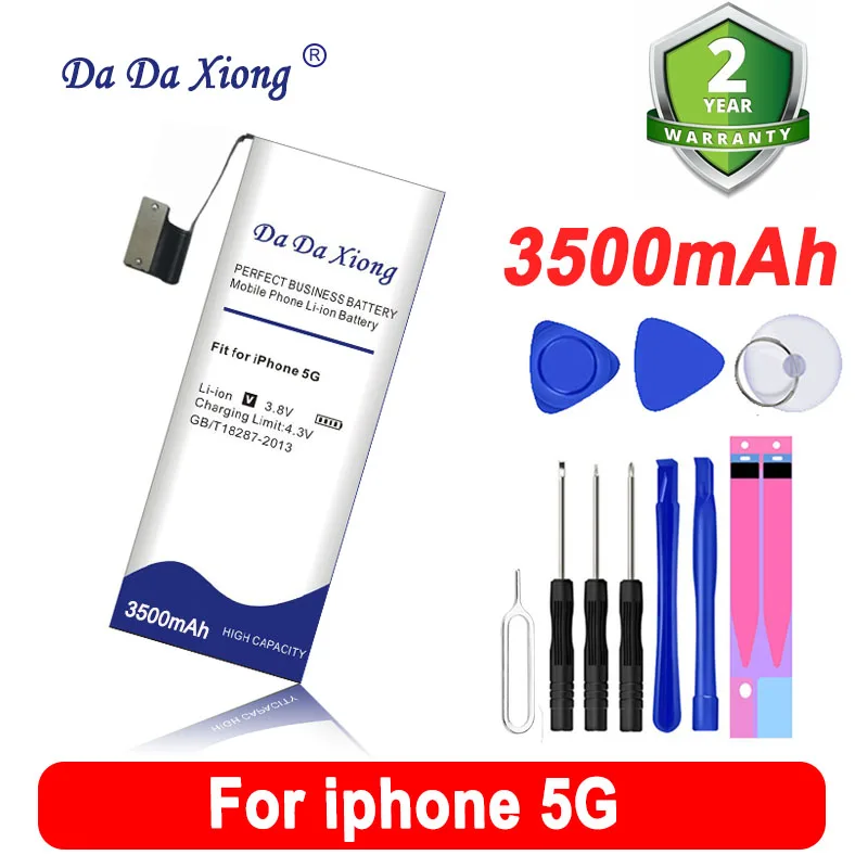 Nuova Batteria Originale Dadaxiong 3500Mah 5 5G 3.8V Per Telefono Cellulare Iphone5 In Stock Strumenti Gratuiti