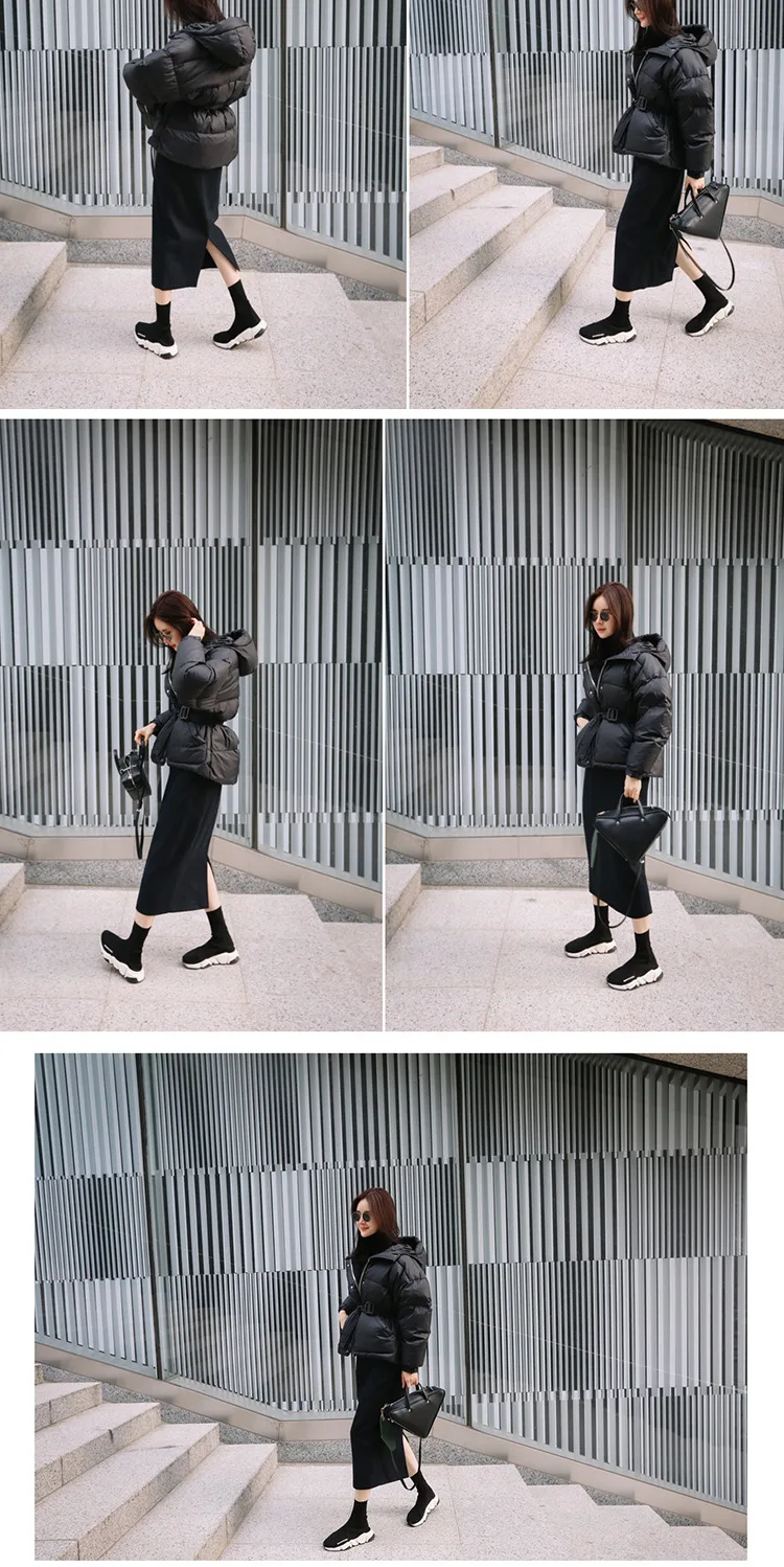 Winter New Style South Korea INS WOMEN'S Dress down Feather Coat Korean-style down Coat Mid-length Down Jacket Women's