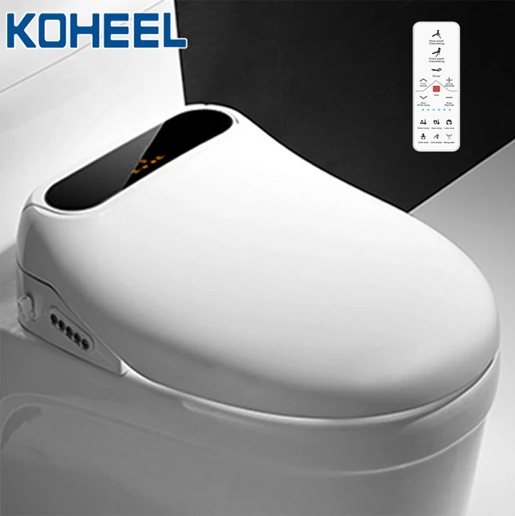 

KOHEEL Elongated Electric Bidet Cover LCD Intelligent Toilet Seat Led Light Wc Smart Bidet Heating Sits