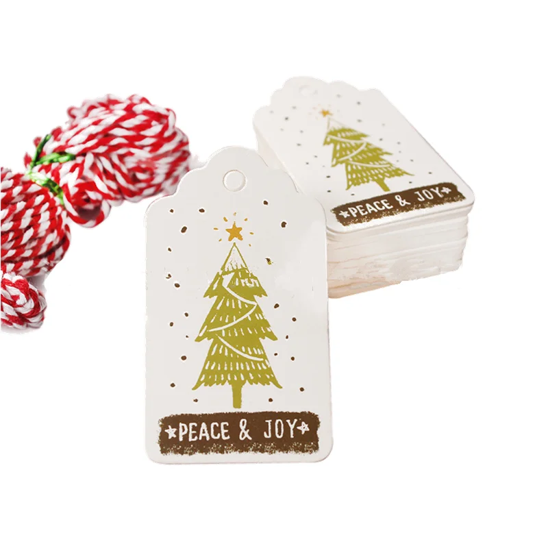 Christmas tree Счастливого Рождества 50 шт. тег орнамент Рождественская елка украшения для дома Neol Xmas орнамент год Natale Navidad - Цвет: Christmas tree