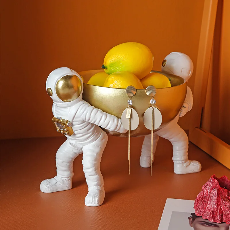 

Nordic Astronaut Storage Box Resin Crafts Fruit Tray Home Decoration Accessories Living Room Desktop Ornaments Storage Decor